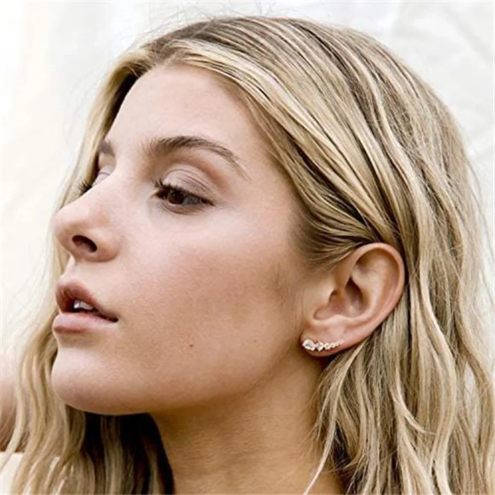 14K Gold Plated Cubic Zirconia Ear Crawler Earrings